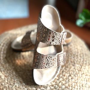 Gold Birkenstocks size 37